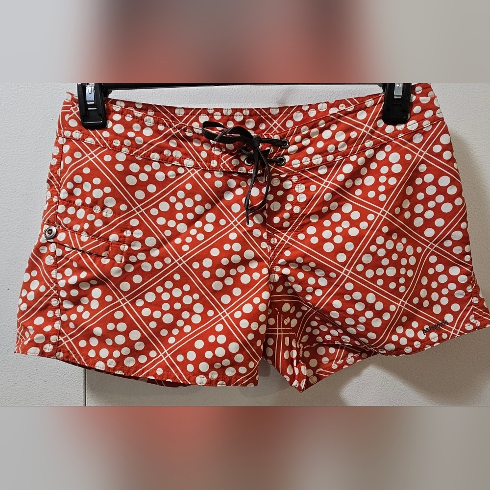 Patagonia Women's Wavefarer Board Shorts Polka Dot Fusion Sunset Size 6 Small